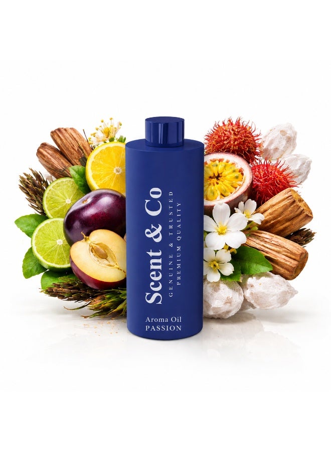 Scent & Co PASSION Aroma Oil Diffuser 500ML with Fresh Lime, Mandarin & Gentle Floral Hints of Lily and Rose, Crafted in the UK & Made in UAE, Scent & Co aroma diffuser UAE Ideal for Offices, Homes, Hotel Lobbies & Shops - Image 1