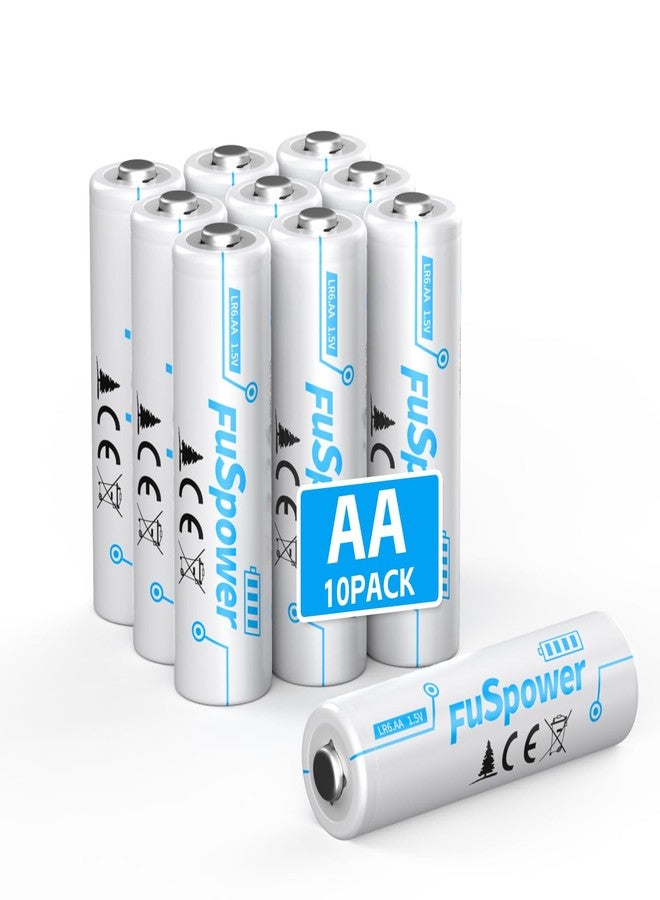 Fuspower Alkaline AA Batteries for Toys: 1.5V Double A Batteries 10 Pack - Ultra Long Lasting Power for Remote Control Mice Keyboard - 10 Years Shelf Life for Emergency Preparedness - Image 1