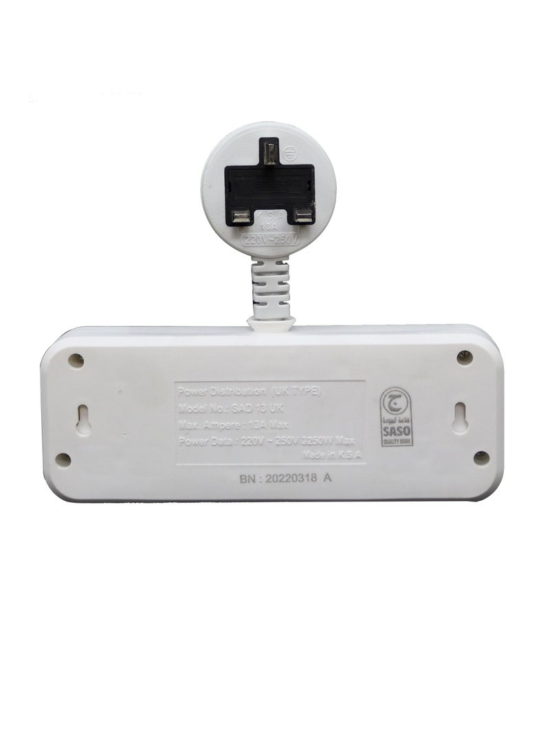 Safix محول تمديد طاقة متعدد المكونات مع 2 مقبس USB للحائط للسفر والمكتب والمنزل، أبيض  - Image 2