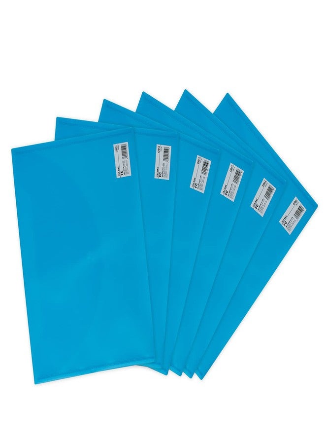 Deli EF10202 FC File Bag | Transparrent Body Snap Button Folder (Body Color May Vary, Pack of 6) - Image 1
