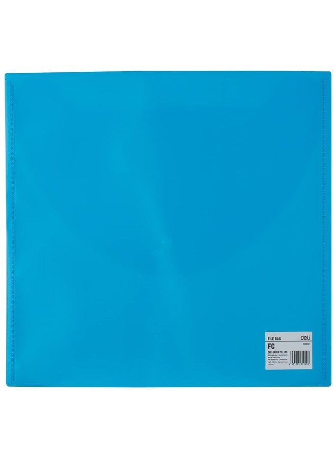 Deli EF10202 FC File Bag | Transparrent Body Snap Button Folder (Body Color May Vary, Pack of 6) - Image 2