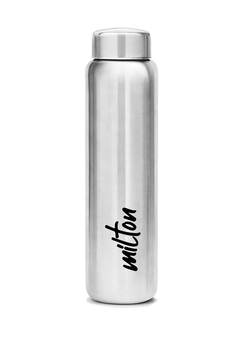 MILTON Aqua 1000 Stainless Steel Water Bottle 950 ml Silver Leak Proof Office Bottle Gym Bottle Home Kitchen Hiking Treking Bottle Travel Bottle (Pack of 1)