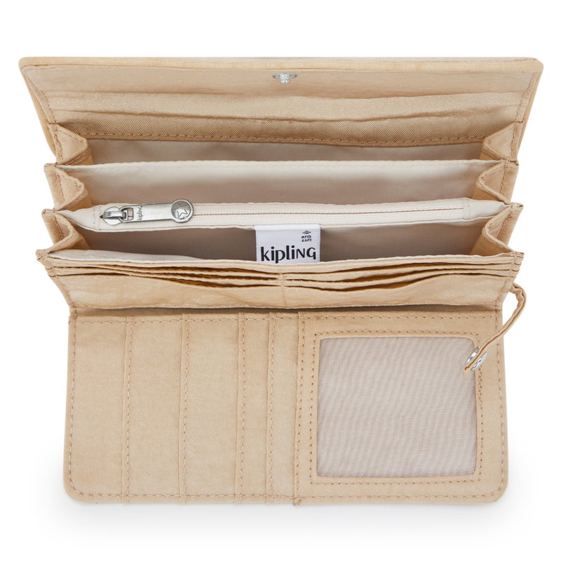 kipling Money Land Sparkled Beige Large Wallet - Image 3