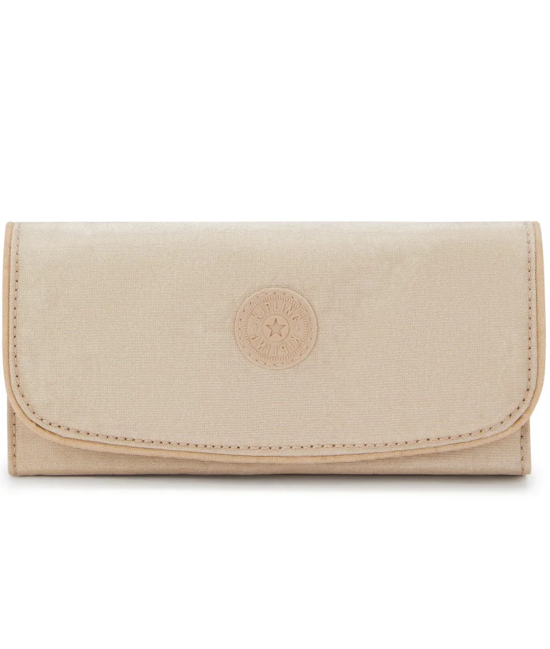 kipling Money Land Large Female Shimmer Snap Wallet - Sparkled Beige