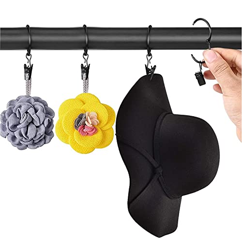 TXZWJZ Curtain Rings with Clips 2 Inch Interior Diameter Openable 24 Pack Rustproof Metal Hangers Ring Decorative Drapery Vintage Black TXZWJZ - Image 4