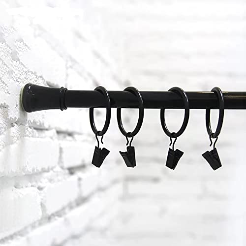 TXZWJZ Curtain Rings with Clips 2 Inch Interior Diameter Openable 24 Pack Rustproof Metal Hangers Ring Decorative Drapery Vintage Black TXZWJZ - Image 2