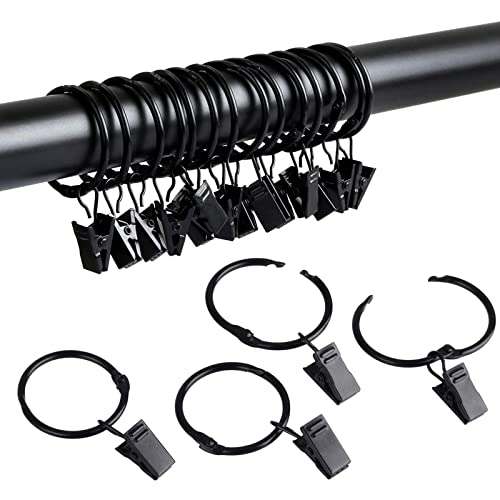 TXZWJZ Curtain Rings with Clips 2 Inch Interior Diameter Openable 24 Pack Rustproof Metal Hangers Ring Decorative Drapery Vintage Black TXZWJZ - Image 3