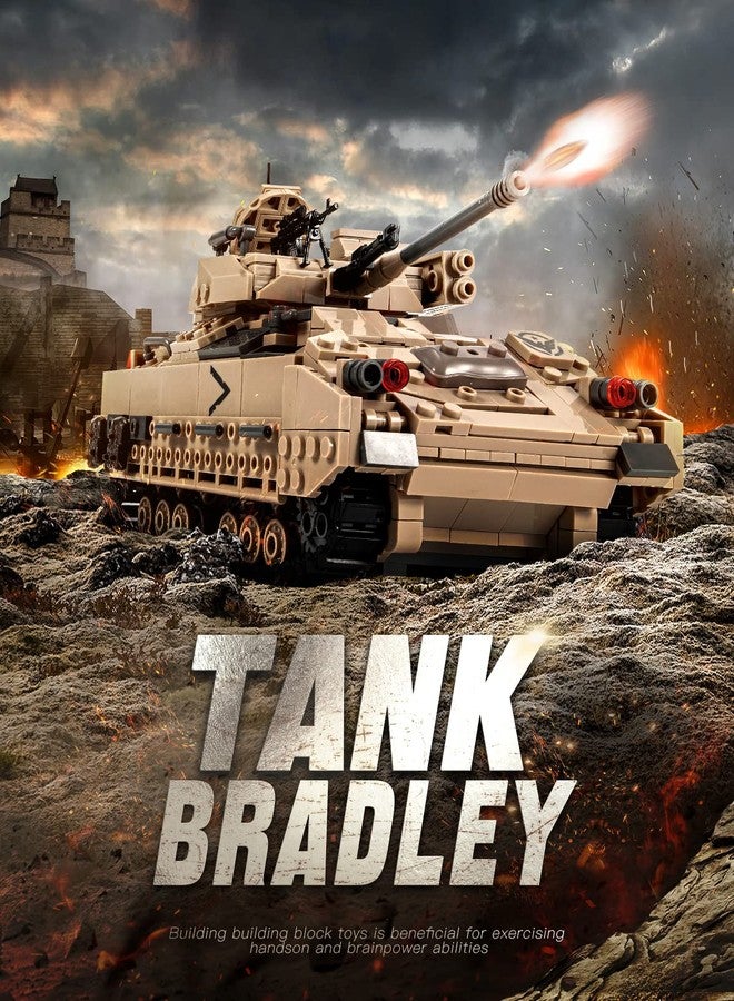 dOvOb Military M2 Bradley Tank Building Set (1350 PCS), Infantry Fighting Vehicle Army Construction Model Toy for Adult or Kid Gift - Image 2