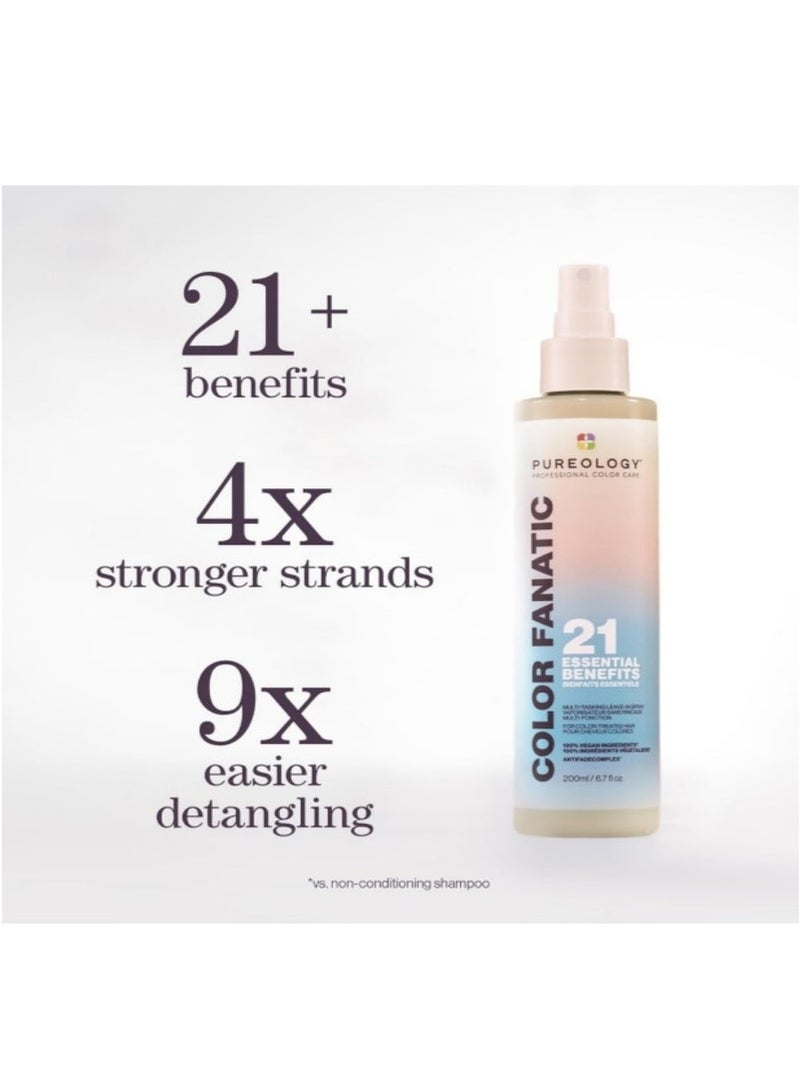 PUREOLOGY 6.7 Fl Oz Pureology Color Fanatic Leave-In Conditioner Spray | Protects Color from Fading, Heat-Protectant | Detangles, Boosts Volume | Vegan Formula for All Hair Types | Hair Treatment & Care - Image 2