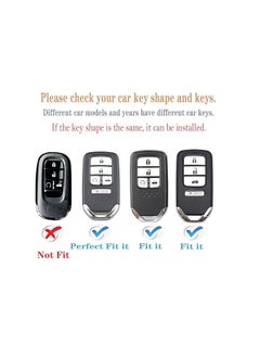 OUYoo OUYoo For Honda Key fob Cover,case Texture,with Keychain,Soft TPU Key Shell/Skin,4-Buttons fit Accord Civic CRV Pilot Odyssey Passport Remote Key Vehicle Accessories,Silver.  - Image 2