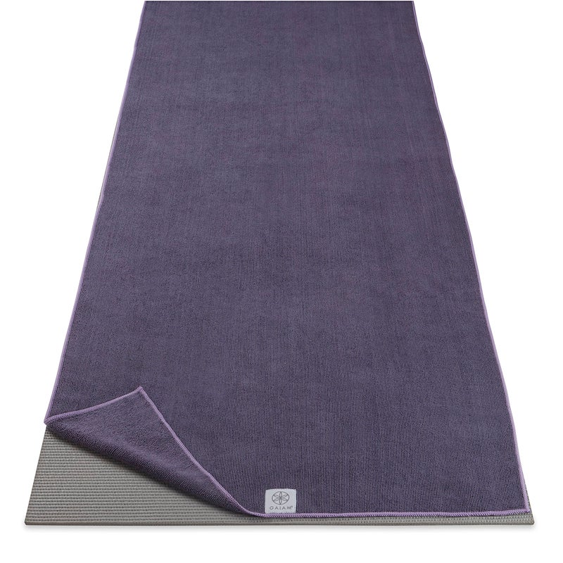 Gaiam Yoga Mat Towel Microfiber Mat-Sized Yoga Towel for Hot Yoga (68" L x 24" W), Heron Lilac - Image 1