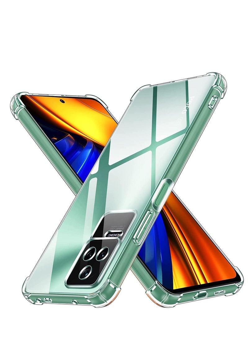 Generic Case for Xiaomi Poco F4 5G, Ultra Transparent Protective Silicone Shockproof Case with Reinforced Corners, Clear Slim Soft TPU Bumper Case  - Image 1