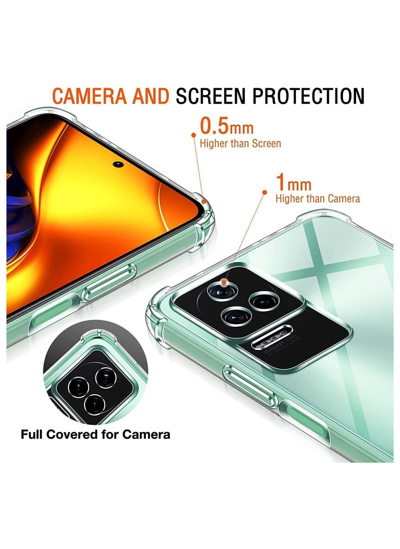 Generic Case for Xiaomi Poco F4 5G, Ultra Transparent Protective Silicone Shockproof Case with Reinforced Corners, Clear Slim Soft TPU Bumper Case  - Image 3