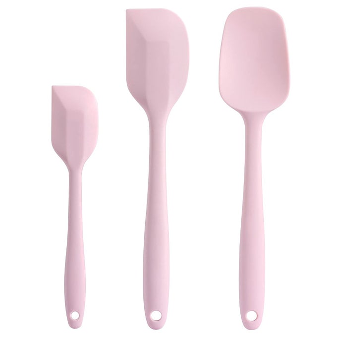 SILICONE SPATULA SET RUBBER SPATULA 600F HEAT RESISTANT BAKING SPOON SPATULAS PINK