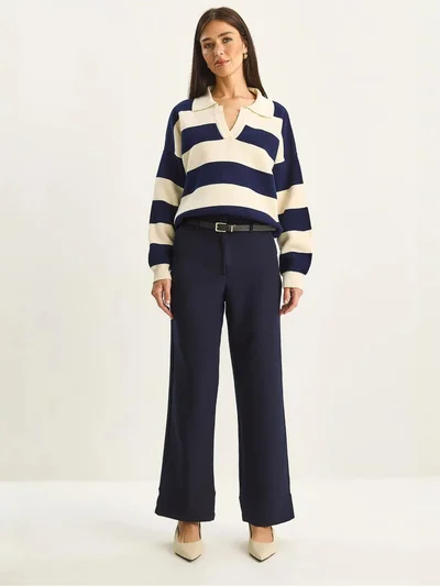Bianco Lucci LUCCI High Waist Wide Leg Pants