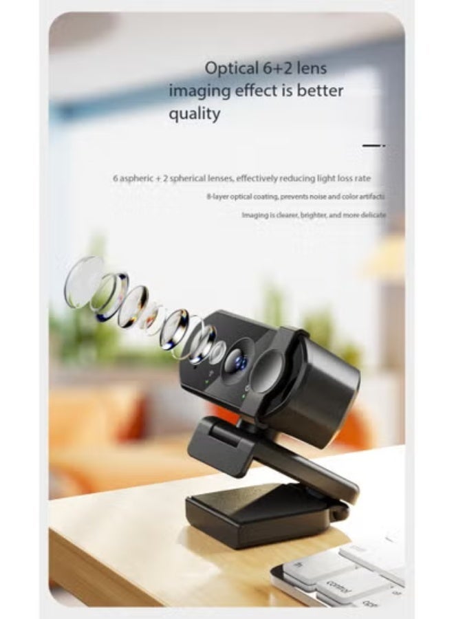 ZetRA Webcams 4K USB Web Camera With Microphone Autofocus 4K Camera PC Computer Laptop Live Streaming 1080P Webcam For Video Calling - Image 2