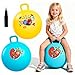 EVERICH TOY 2Pack Hopper Ball for Kids 18In Hippity Hop Balls Yellow Blue Bouncy Ball with Handle Indoor Outdoor Active Play Toys Easter Basket Stuffers Girls Boys Gifts for 4 5 6 7 8 Yr Old - Image 2