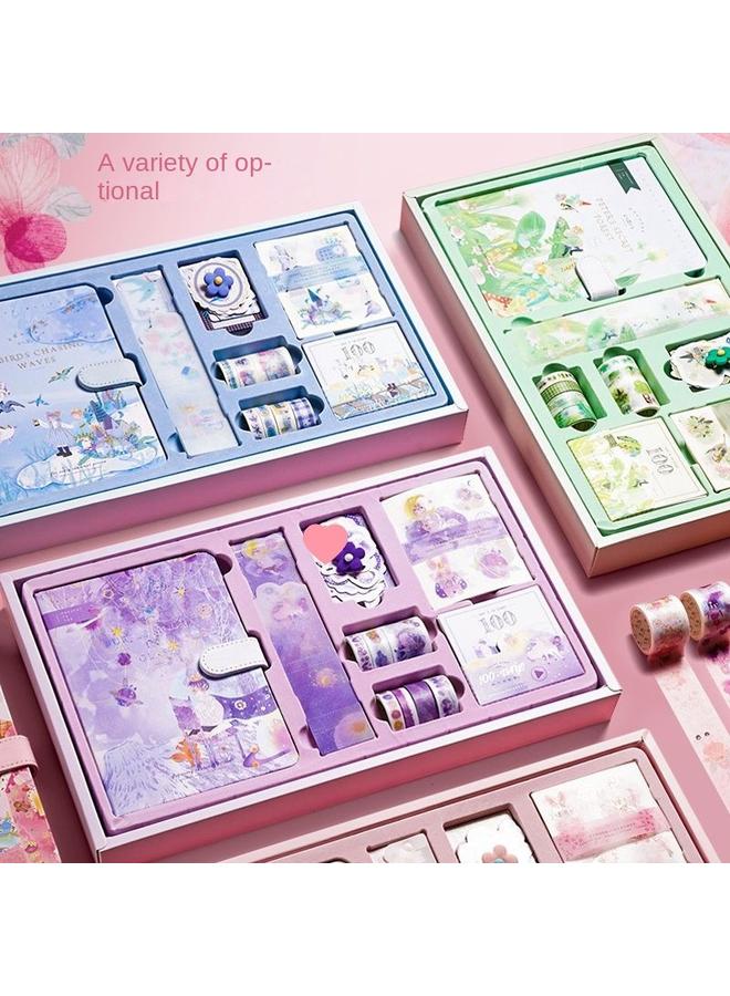 Bluejw Hand Account Book Suit Girl's Heart Cute Korean Ins Internet Red Hand Account Book Journal Tool Material Full Set Gift Box - Image 4