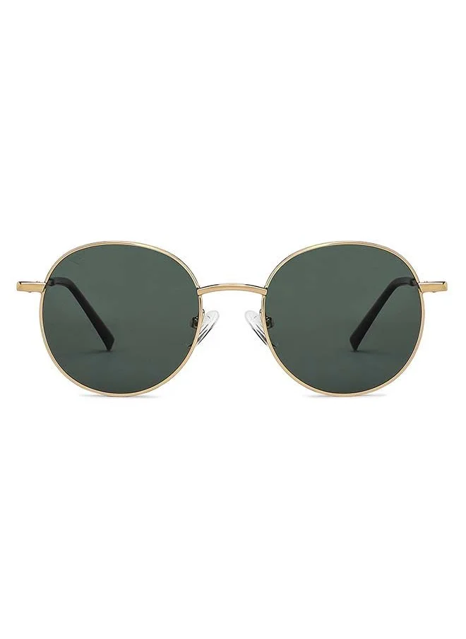 VINCENT CHASE Vintage Full Rim Round Frame Polarized & UV Protected Sunglasses VC S13112 - 51mm - Gold