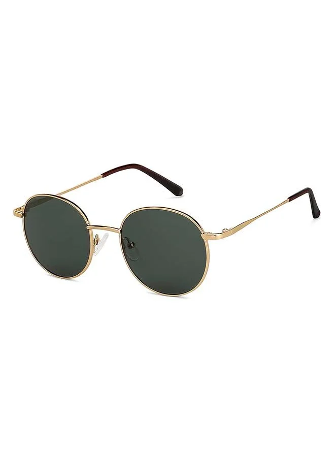 VINCENT CHASE Vintage Full Rim Round Frame Polarized & UV Protected Sunglasses VC S13112 - 51mm - Gold