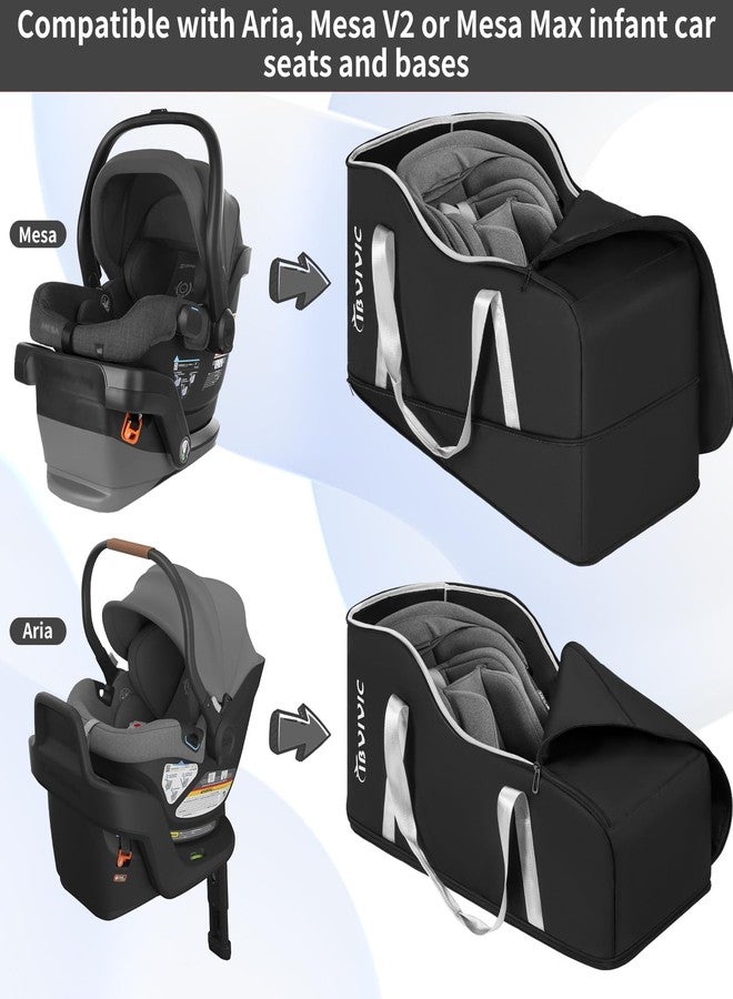 IBVIVIC Car Seat Travel Bag Compatible with UPPAbaby Aria and Mesa, Infant Car Seat Travel Bag Car Seat Cover for Travel (Black) - Image 3