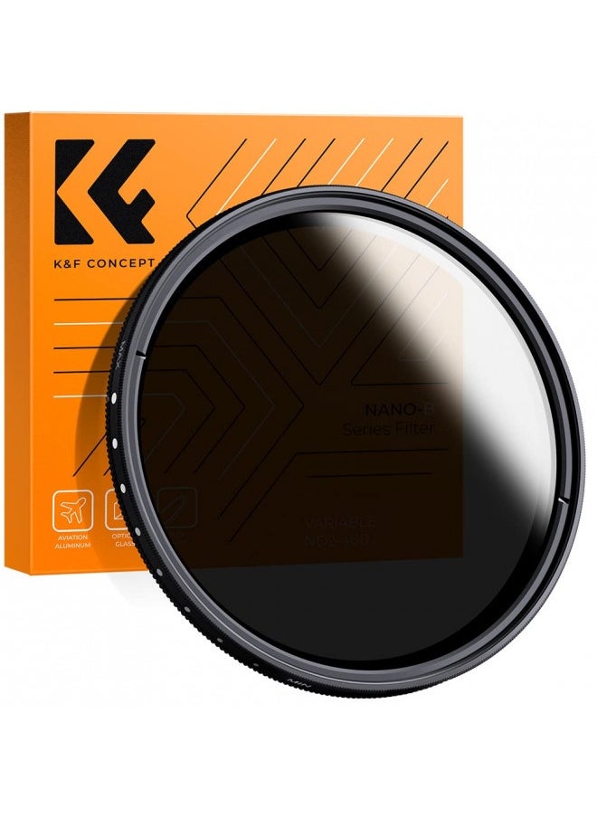 K&F Concept Kandf Concept 52Mm Variable Nd2-Nd400 Nd Lens Filter (1-9 Stops) For Camera Lens, Adjustable Neutral Density Filter With Microfiber Cleaning Cloth (B-Series)  - Image 1