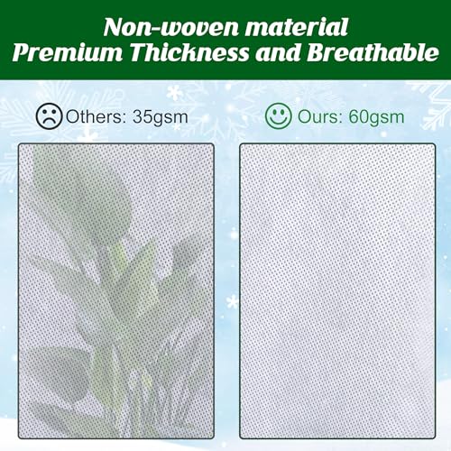 Alpurple 3 Packs Winter Drawstring Plant Covers - 47" X 31.5" Warm Plant Protection Cover Bags, Frost Cloth Blanket Protecting Fruit Tree Potted Plants from Freezing Animals Eating - Image 4