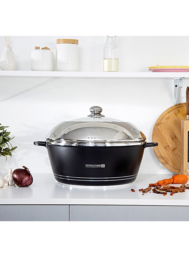 Royalford Classic Die Cast Casserole Black 36cm - Image 5