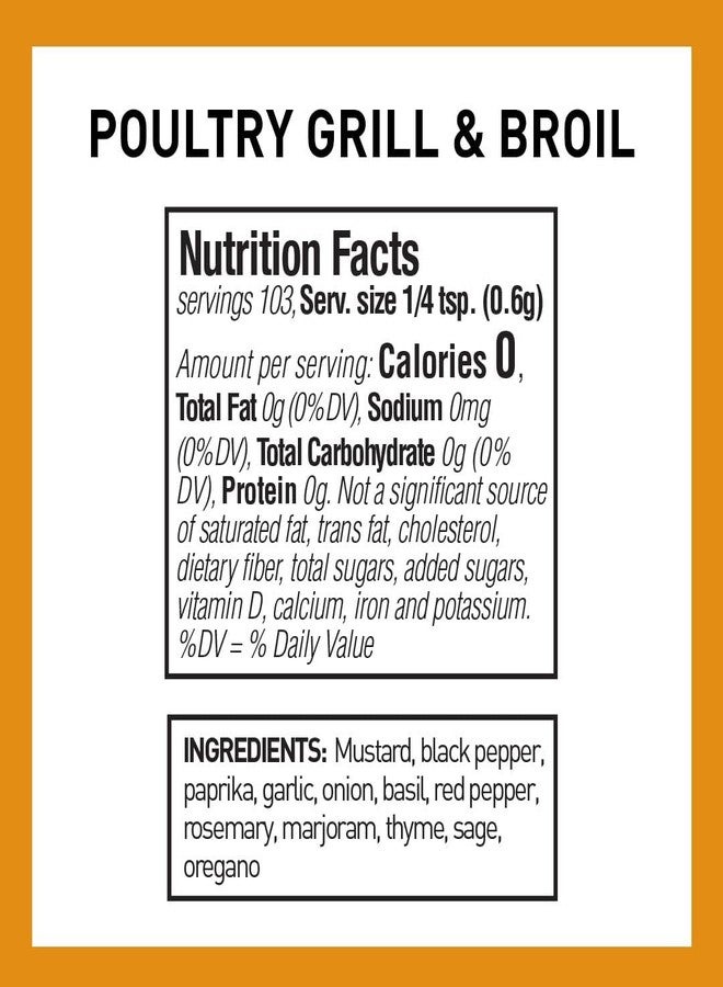 Spice Hunter Poultry Grill & Broil Blend, Salt Free, 2.2 Ounce (Pack of 6) - Image 2