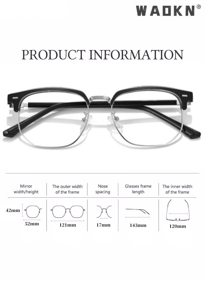 WAOKN Blue Light Blocking Glasses Blue Light Filter Computer Reading Gaming TV Phones Browline Eyeglasses Fashion Anti Eyestrain Headache Eyewear for Men Women，Eyeglass Suitable for Computer & Gaming  - Image 2