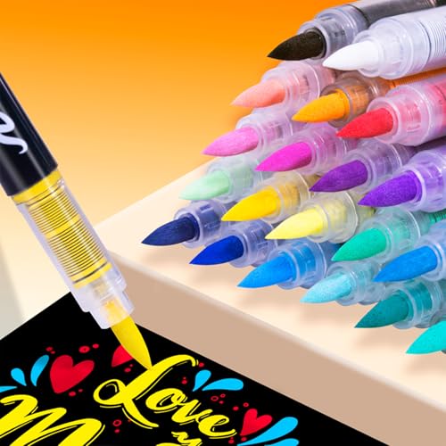 Guangna Acrylic Paint Markers24 Colors with DirectLiquid Ink Control System ProfessionalGrade Paint Pen for Rock Painting Canvas Glass Plastic Fabric Creative Crafts - Image 3