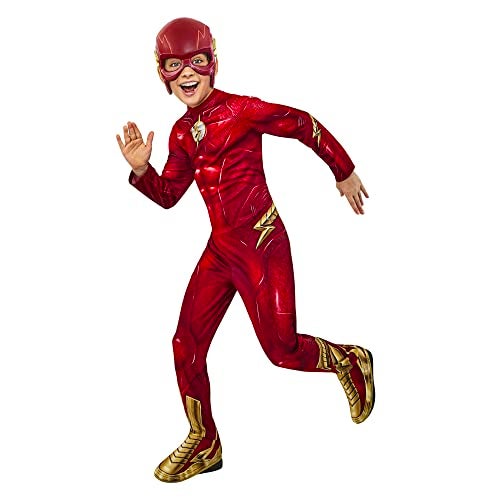 Rubies Boy's DC: The Flash Movie Costume Jumpsuit and Mask, As Shown, Small - Image 4
