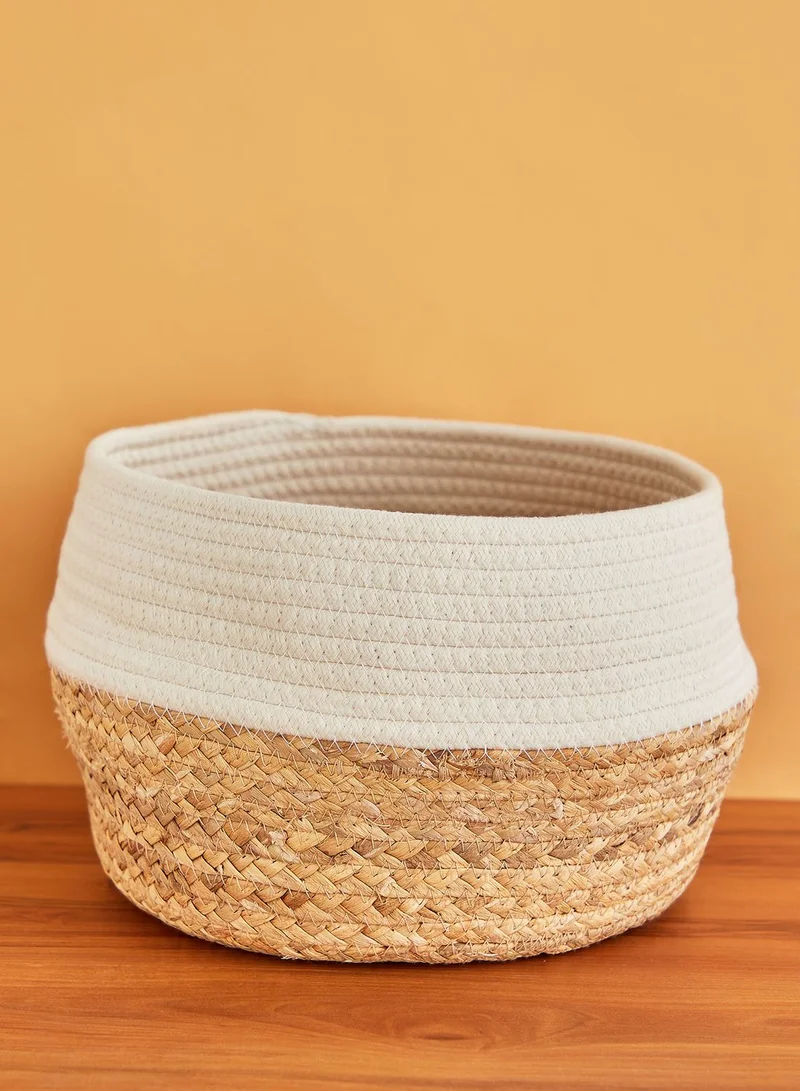 Sass & Belle White Dip Straw Basket