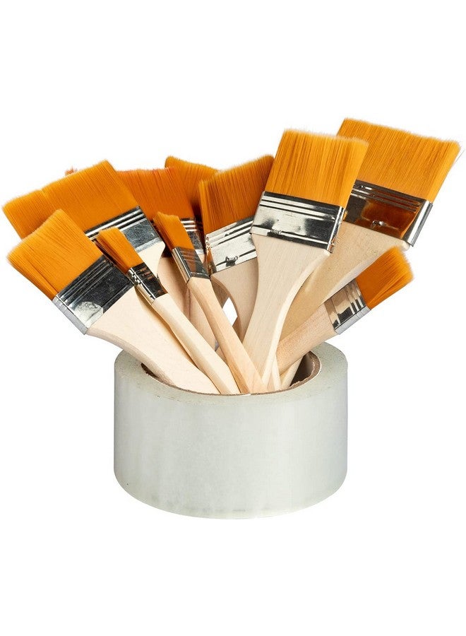 Spellwish Artistic Premium Painting Flat Brushes Set of 12 Soft Nylon Hair Acrylic Paint Brush for Acrylic | Watercolor | Varnish | Gouache | Oil Canvas Painting (Set of 12) - Image 3