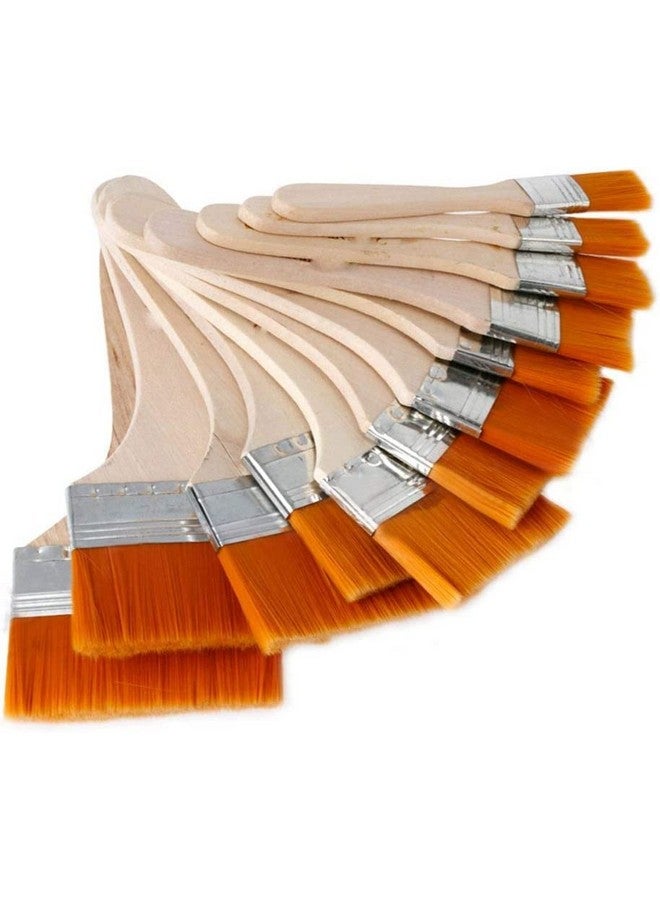 Spellwish Artistic Premium Painting Flat Brushes Set of 12 Soft Nylon Hair Acrylic Paint Brush for Acrylic | Watercolor | Varnish | Gouache | Oil Canvas Painting (Set of 12) - Image 1