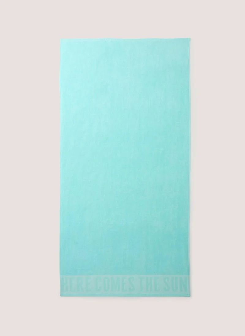 Matalan Turquoise Slogan Beach Towel