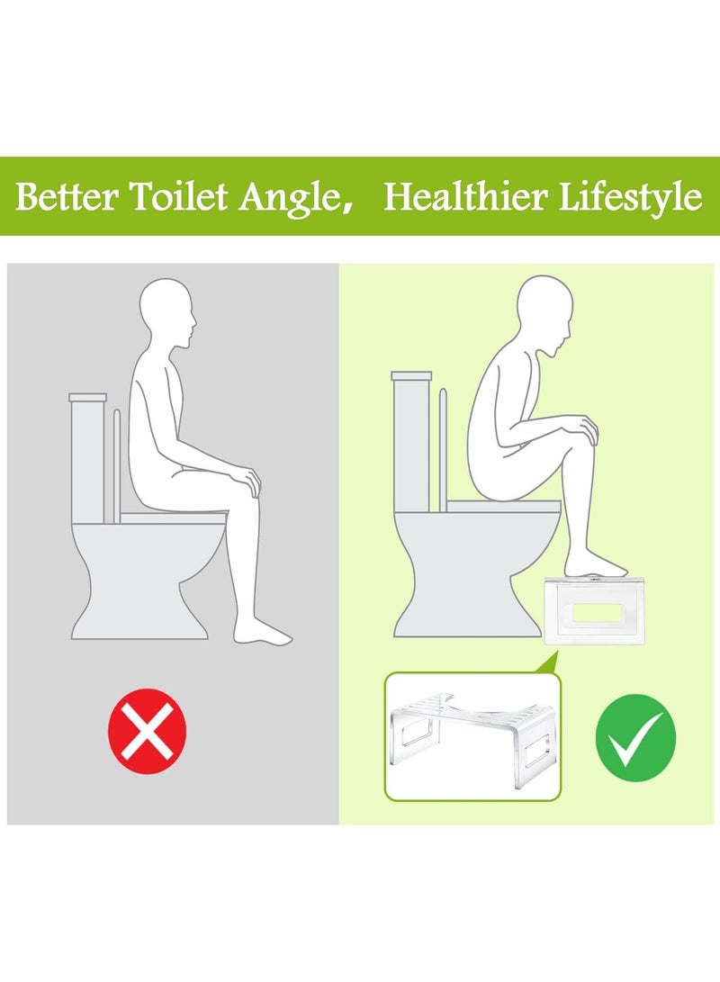 تي بي جي بي كرسي تواليت من الأكريليك بارتفاع 7 بوصات، كرسي حمام مقاوم للانزلاق، شفاف للجلوس في وضعية القرفصاء للبالغين - Image 2