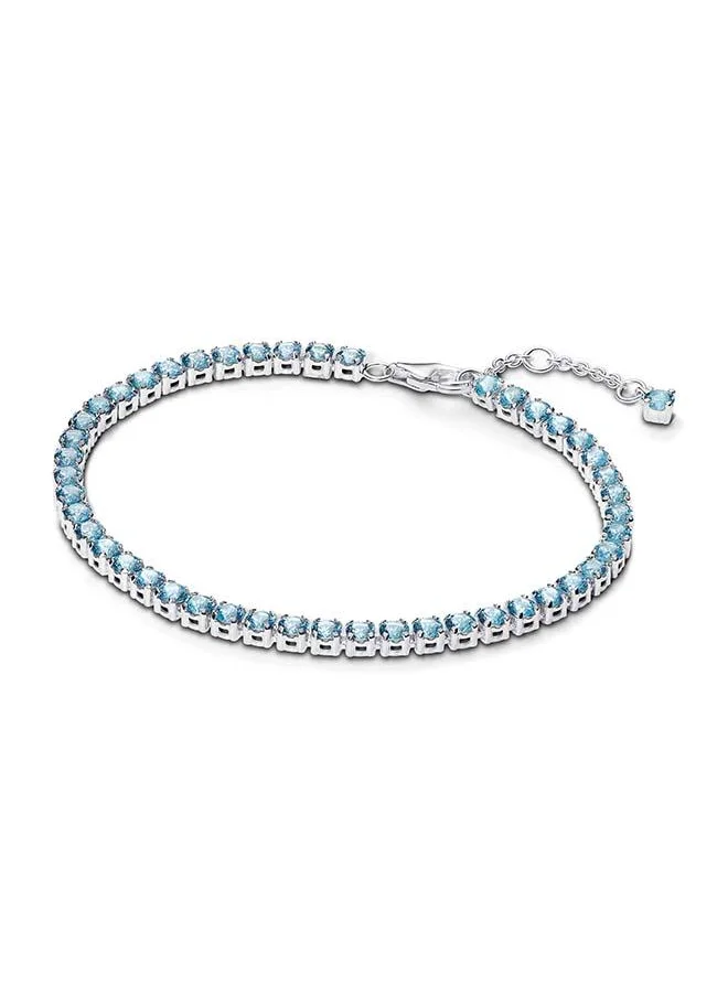 باندورا Sparkling Light Blue Tennis Bracelet
