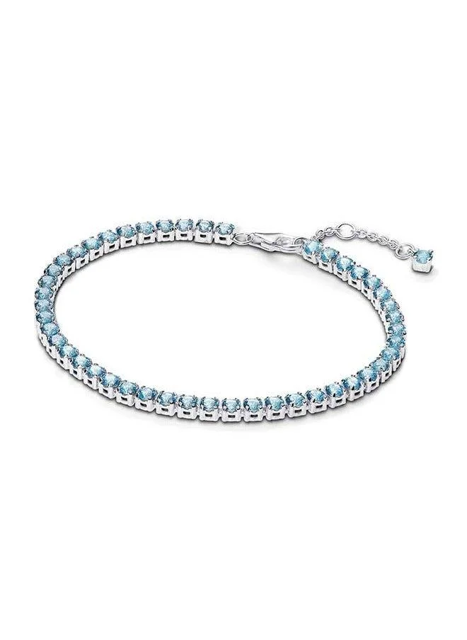 باندورا Sparkling Light Blue Tennis Bracelet