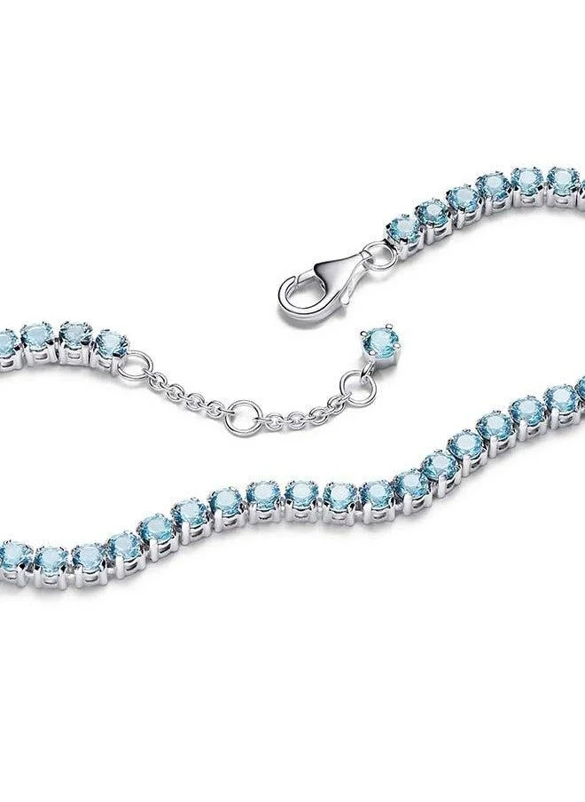 باندورا Sparkling Light Blue Tennis Bracelet