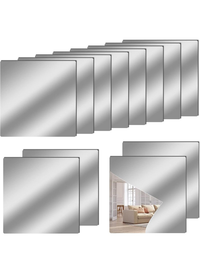 ١٠ مرايا منزلية للصالة الرياضية، بلاط مرايا حائط أكريليك سميك ذاتي اللصق، مقاس ٣٠ × ٢٠ سم، بدون إطار، ملصقات مرايا جدارية، ديكور لغرفة التمرين وغرفة النوم والسقف - Image 1