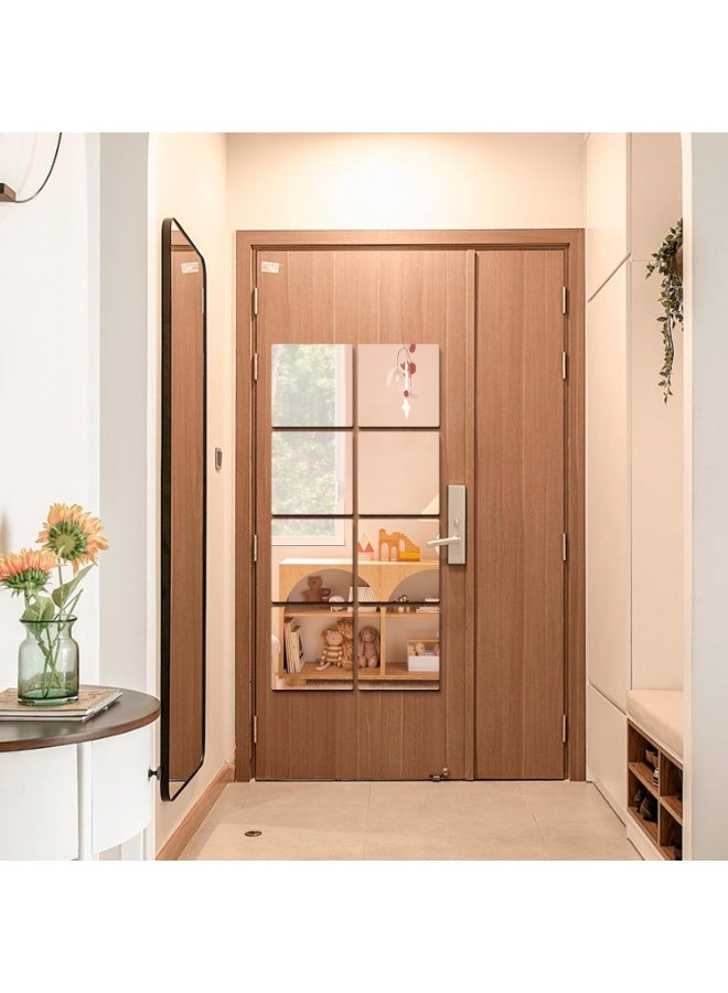 ١٠ مرايا منزلية للصالة الرياضية، بلاط مرايا حائط أكريليك سميك ذاتي اللصق، مقاس ٣٠ × ٢٠ سم، بدون إطار، ملصقات مرايا جدارية، ديكور لغرفة التمرين وغرفة النوم والسقف - Image 2