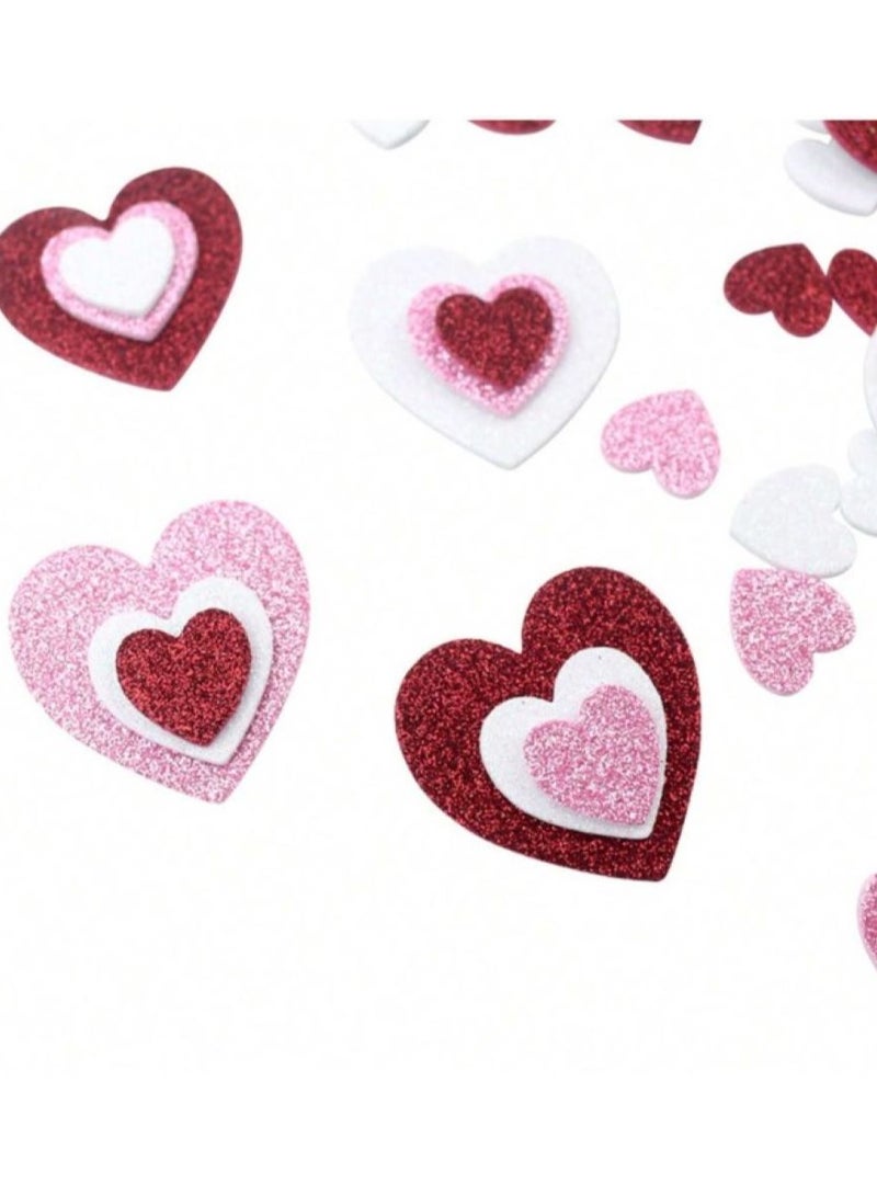 60 قطعة ملصقات لامعة بشكل قلوب لاصقة لتزيين صناديق الهدايا والحقائب وبطاقات المعايدة و أكياس الحلوى و الهدايا لكل المناسبات - Image 4