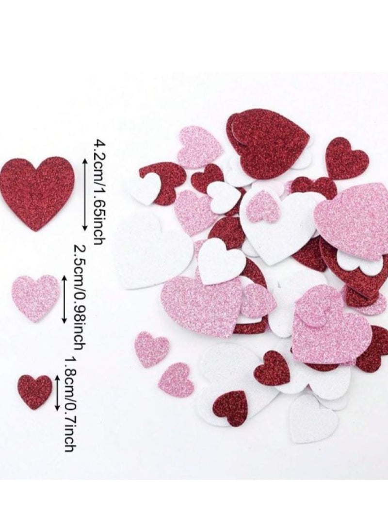 60 قطعة ملصقات لامعة بشكل قلوب لاصقة لتزيين صناديق الهدايا والحقائب وبطاقات المعايدة و أكياس الحلوى و الهدايا لكل المناسبات - Image 3