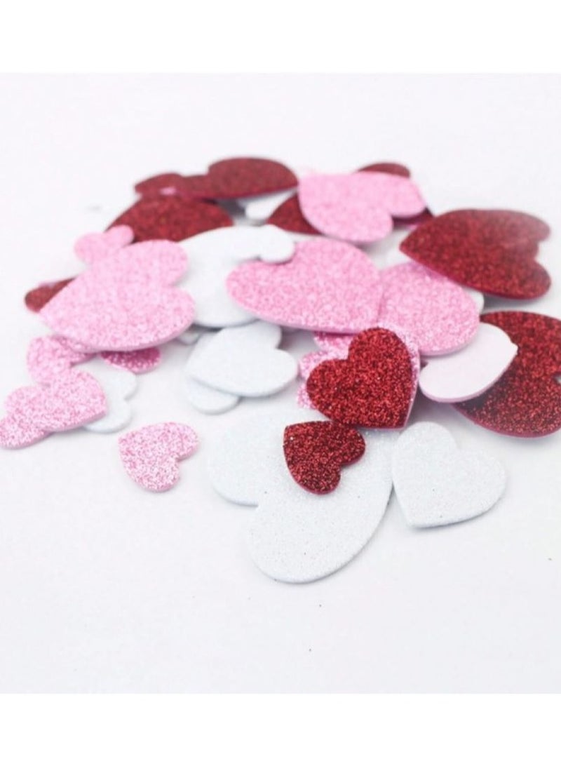 60 قطعة ملصقات لامعة بشكل قلوب لاصقة لتزيين صناديق الهدايا والحقائب وبطاقات المعايدة و أكياس الحلوى و الهدايا لكل المناسبات - Image 5