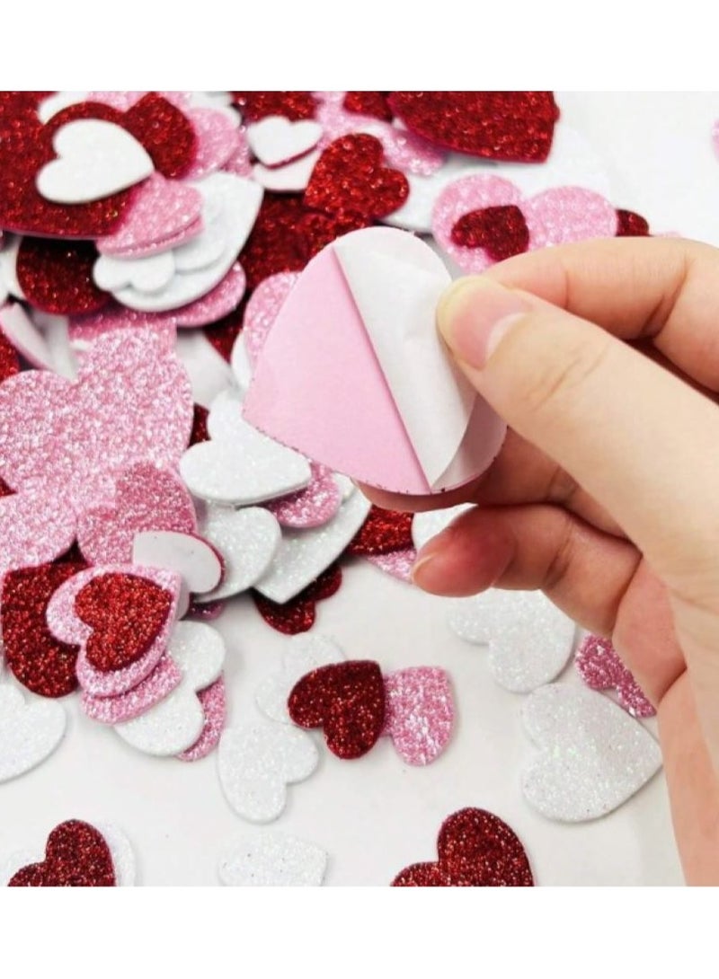 60 قطعة ملصقات لامعة بشكل قلوب لاصقة لتزيين صناديق الهدايا والحقائب وبطاقات المعايدة و أكياس الحلوى و الهدايا لكل المناسبات - Image 2