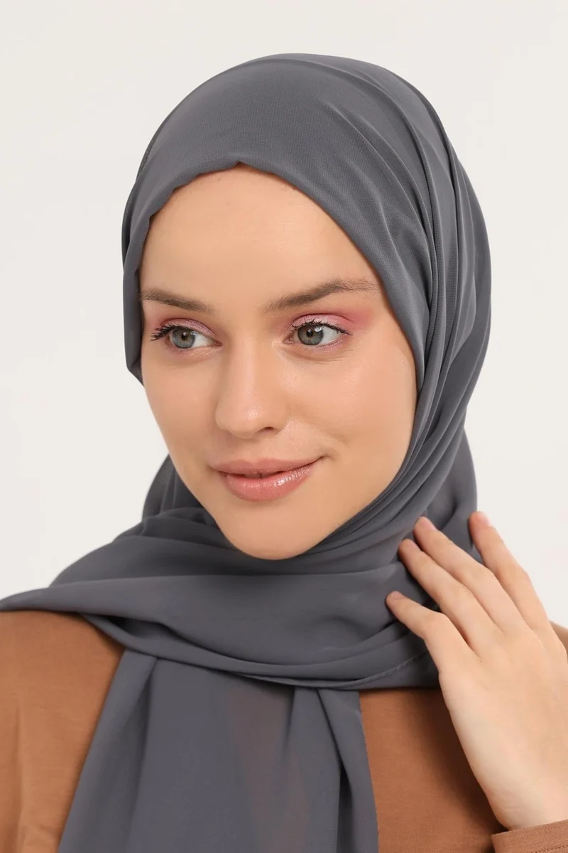 التوبة Ready Practical Luxury Snap-on Elastic Bonnet Chiffon Shawl
