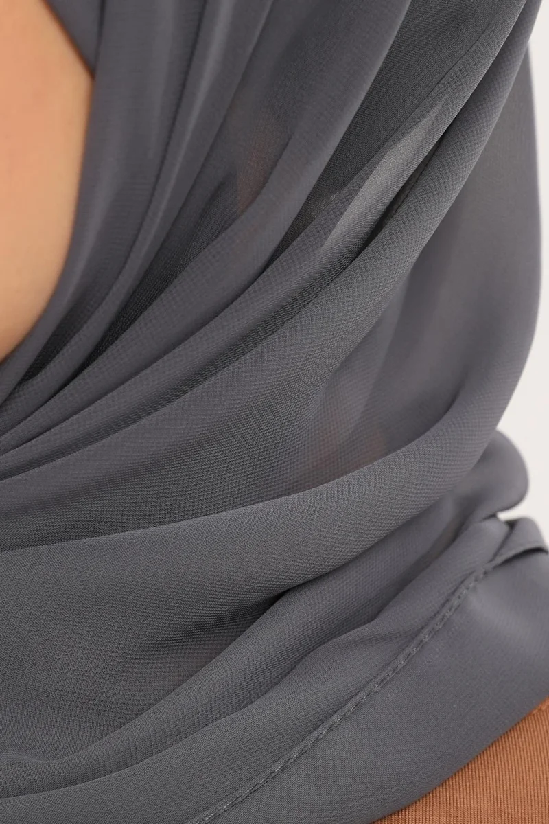التوبة Ready Practical Luxury Snap-on Elastic Bonnet Chiffon Shawl