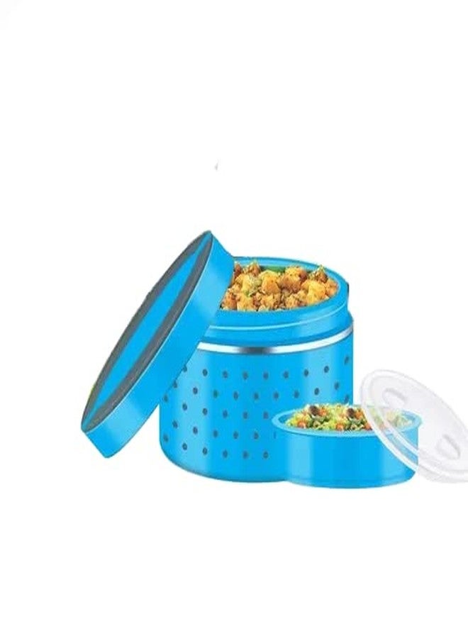 MARWALL Sky Insulated Doube Wall Body Inner Stainless Steel Lunch Box-550ml (Blue) - Image 2