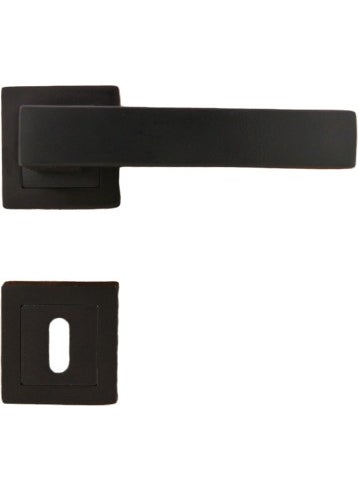 AZM Zigana Matte Black Rosette Door Handle Room  - Image 1